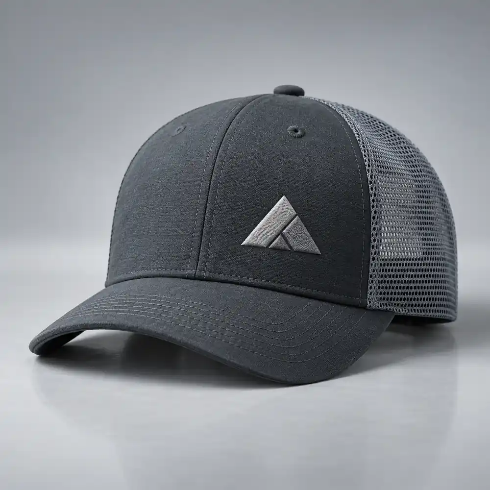 AI-generated concept: studio product shot of a cap in an ad mockup
